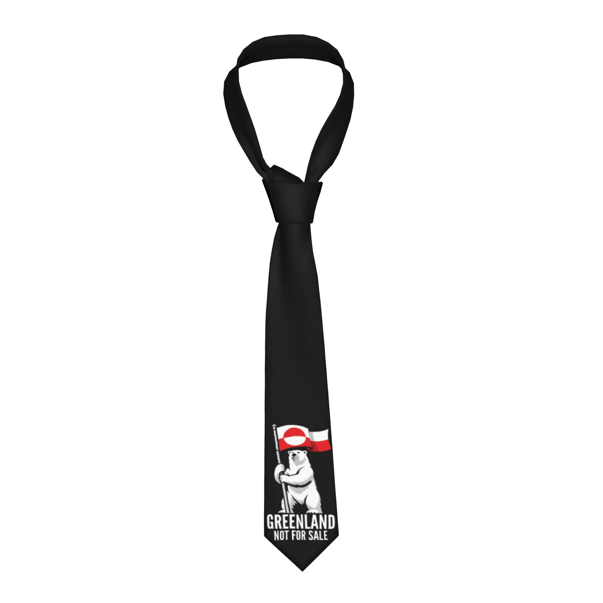 

Галстук с флагом Гренландии (не для продажи), унисекс, 8 см, классический, с изображением полярного медведя, для мужчин и женщин, аксессуар, подарок