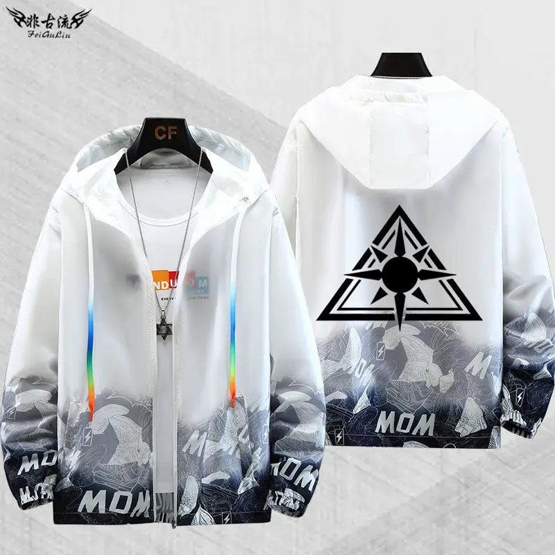 Anime Blue Archive Millennium Jackets Sun Protection Outerwear Fashion Hooded Outwear Slim Fit Hoody Birthday Gifts Boys Girls