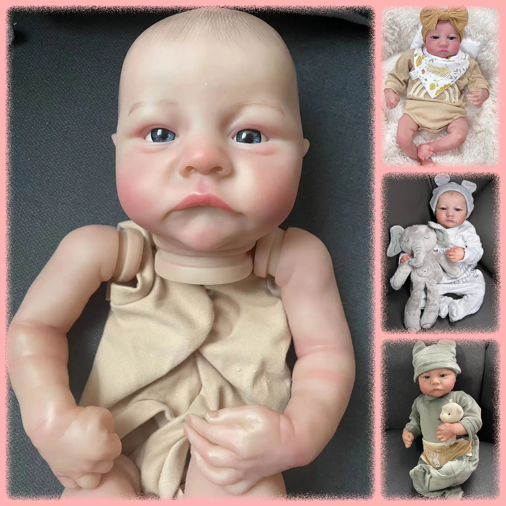 19 بوصة ليفي مستيقظا نابض بالحياة تولد من جديد دمية أطقم طبقات متعددة اللوحة ثلاثية الأبعاد أجزاء دمية الجلد الأوردة المرئية مع رسم الشعر باليد