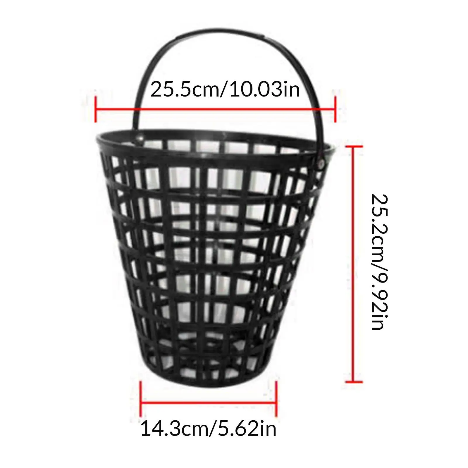 Golf Ball Basket with Handle, Portable Golf Range Bucket Storage Organizer Golfball Container for Outdoor Sports