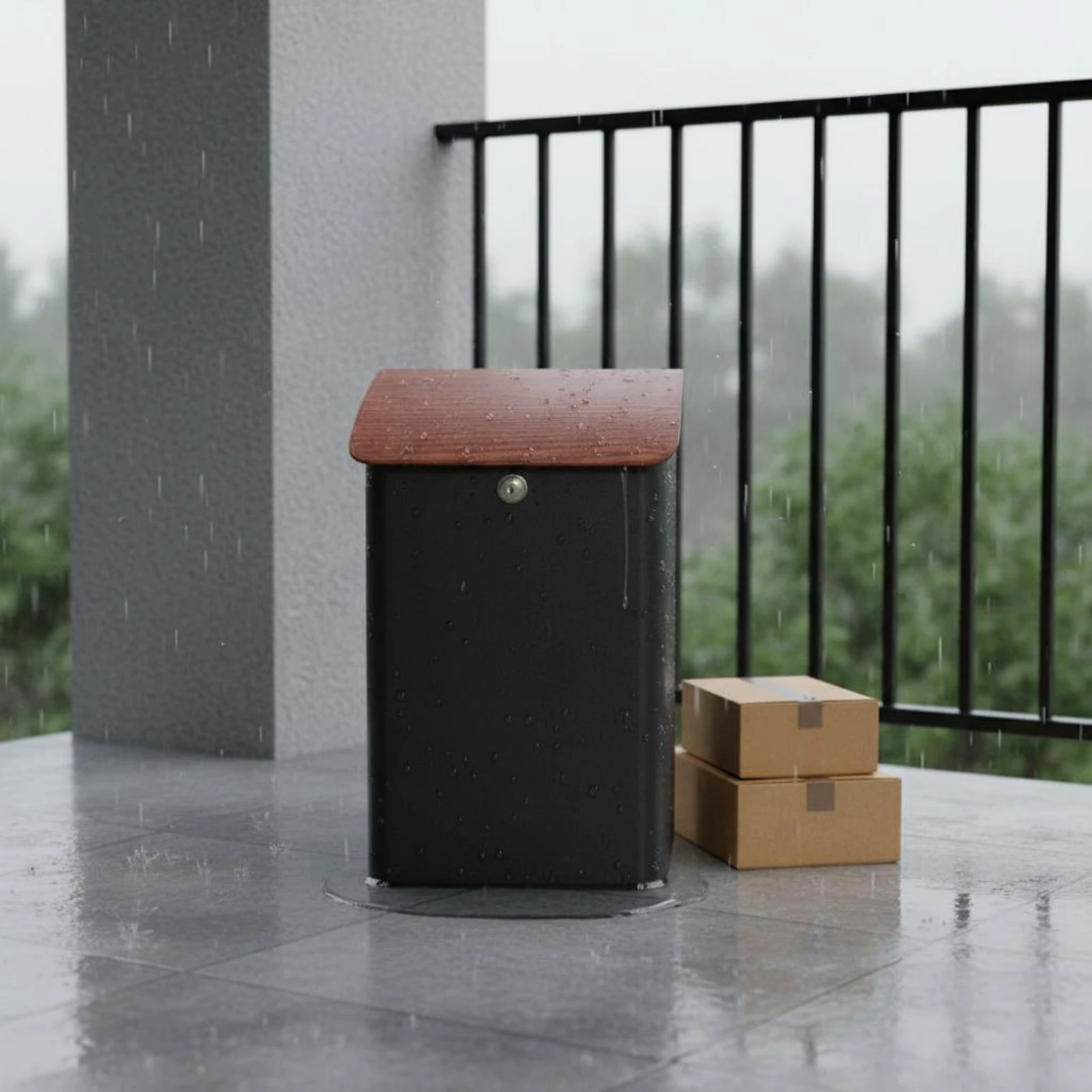 Anti Theft Parcel Box Locked Outdoor Parcel Mailbox Anti Theft Mailbox Large Capacity Mail Storage Rustproof for Villa Owners