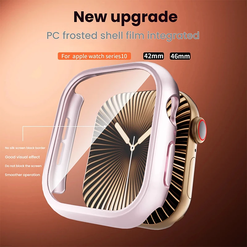 Suitable for Apple 10 series 42/46mm watch protective case, matte high-definition film protective case for iPhone