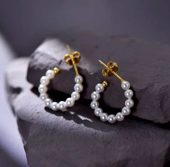 

silver 925 stud earrings for girls fresh pearls earrings