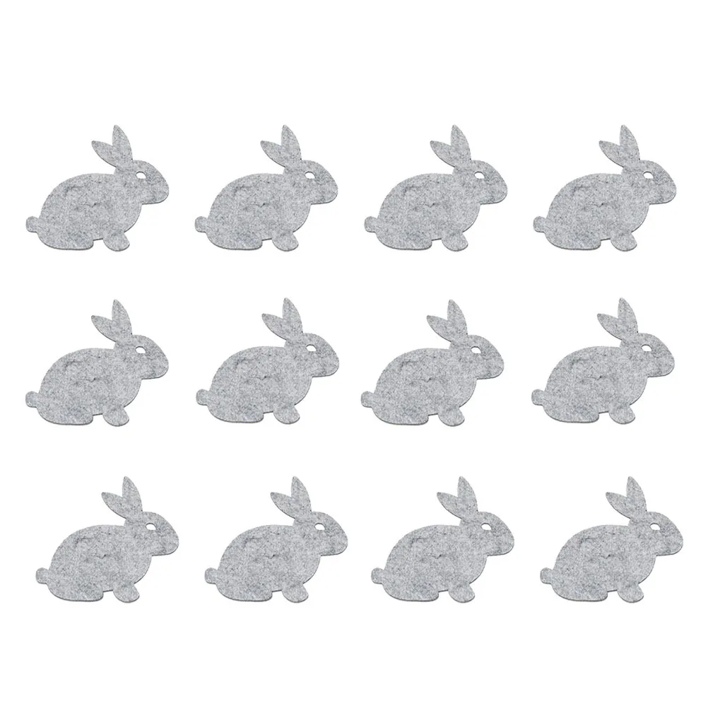 24 قطعة من مفرش طاولة عيد الفصح على شكل أرنب رمادي، مفرش طاولة من القماش، وسادة أدوات مائدة للمنزل والمطعم، تستخدم مفرش طاولة عيد الفصح #2