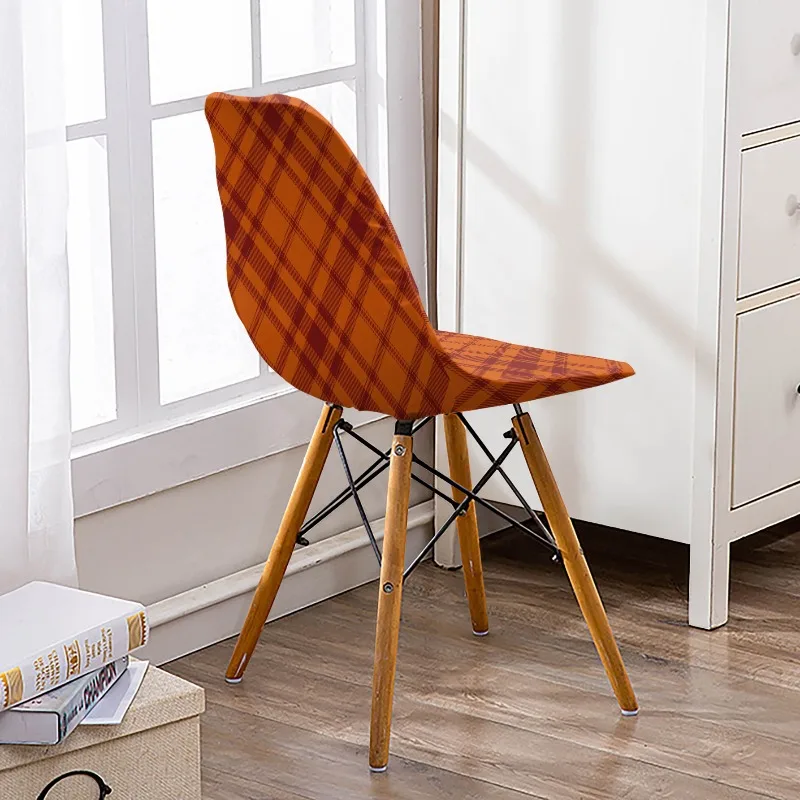 Printed Chair Cover Non-Slip Wear-Resistant Dustproof Decorative Full Coverage Elastic Chair Cover Retro Cafe Eames Style Cover