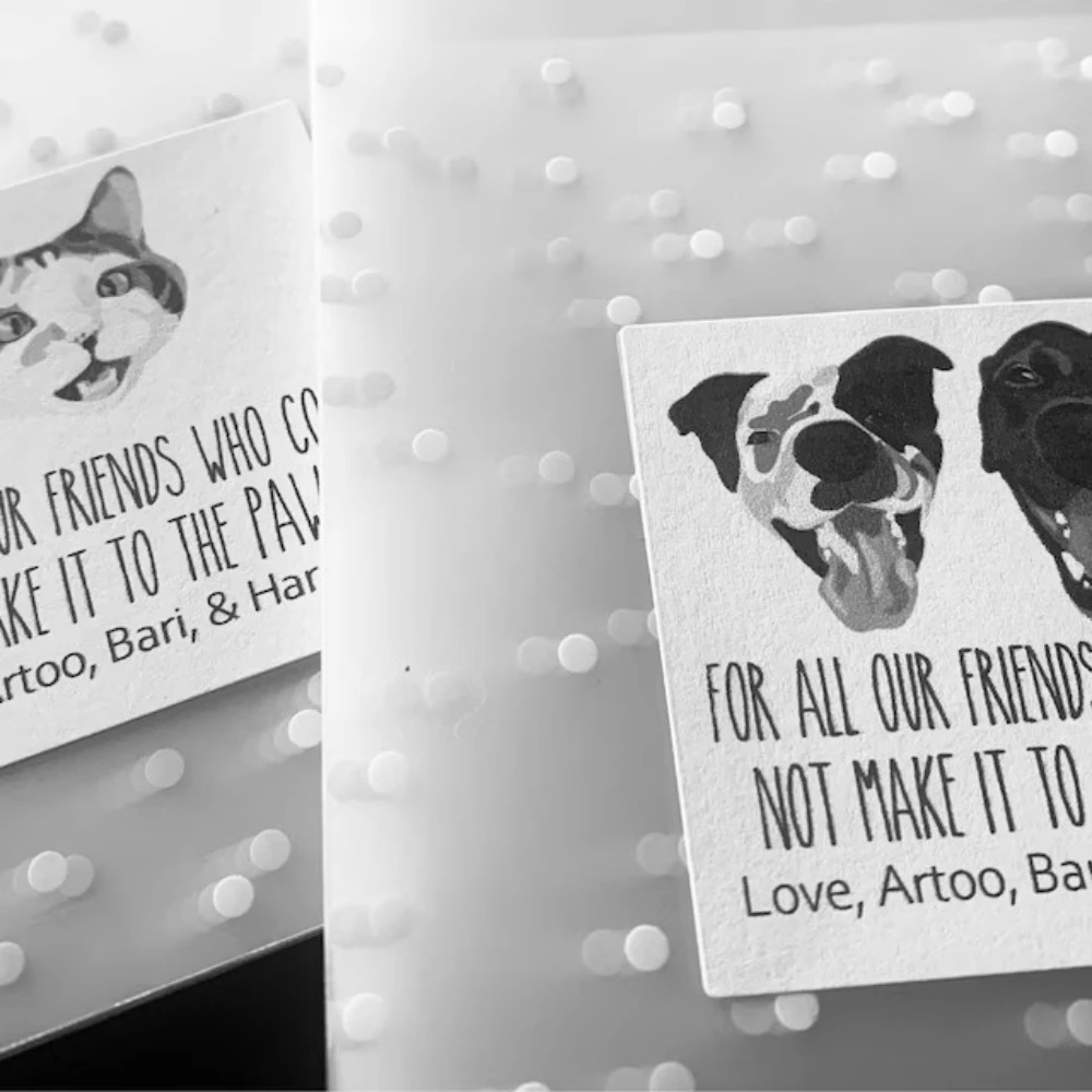 50PCS Personalizable Wedding Stickers AND Treat Bags/ Doggie Goodie Bag |Custom Pet Photo Wedding Favor | Pawty Favors