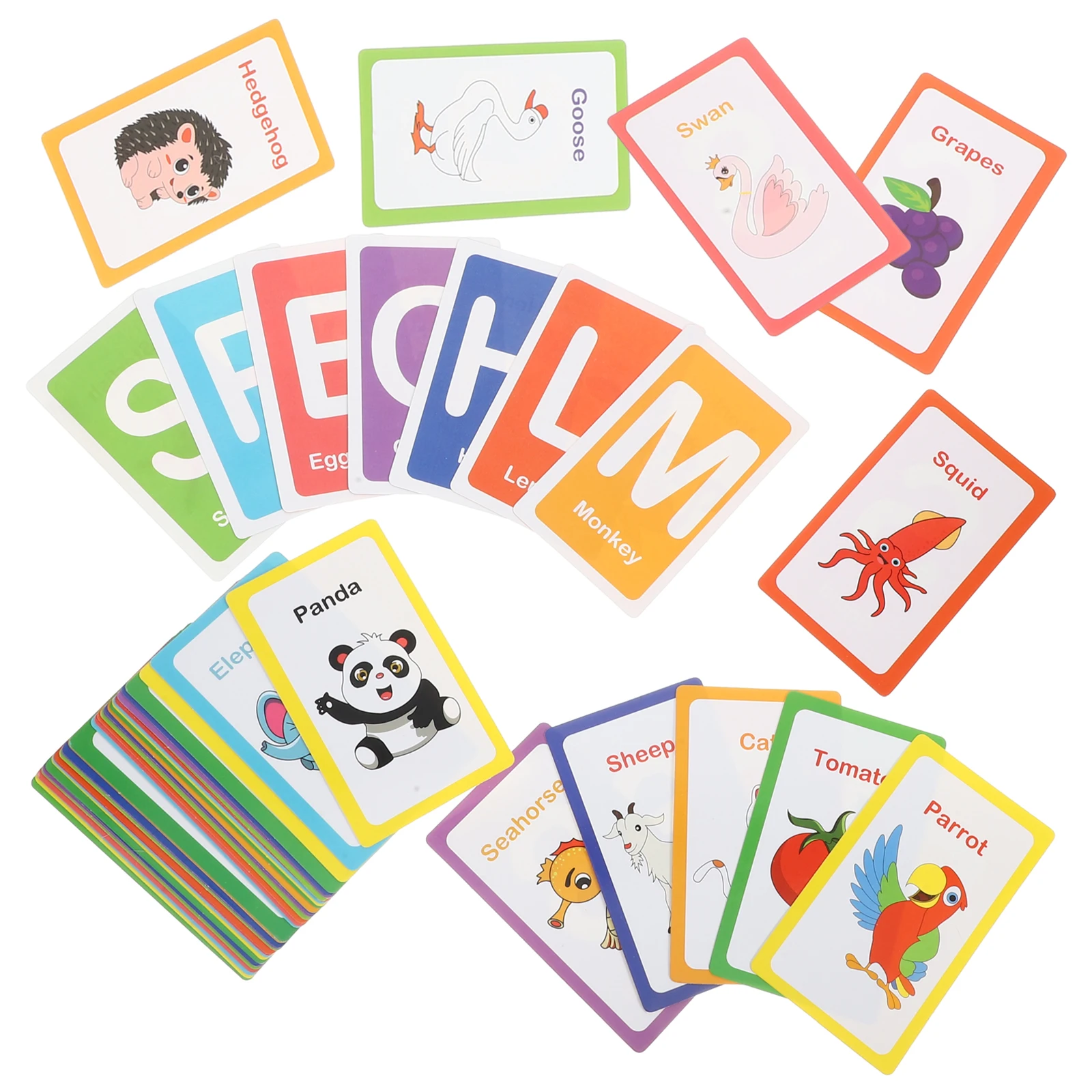 

26 Alphabet Cards Kids Learning Toys Bright Colors Rounded Corners Flashcards Preschool Kindergarten Educational Games Puzzle