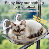 Window Hanging Mounted Cat Sleeping Bed With Suction Cup Cat Furniture Wall Shelf Mount Transparent Hammock Wall