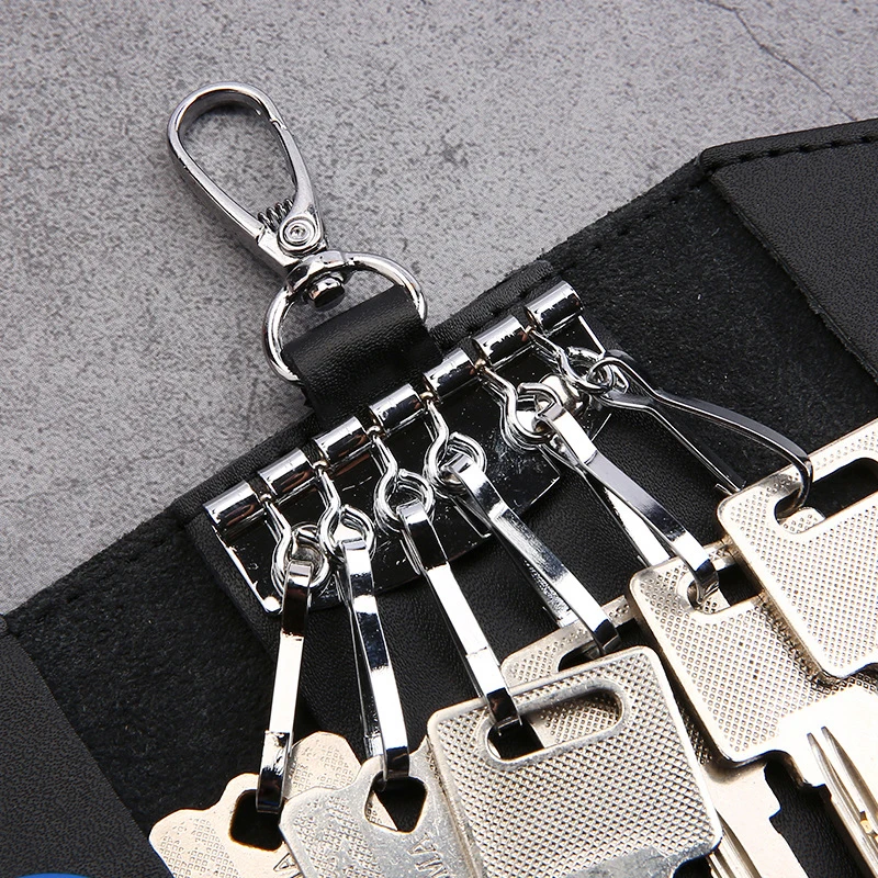1 Stück Leder-Schlüsselanhänger, Tasche für Herren und Damen, Schlüsselhalter, Organizer, Schlüsseltasche für das Auto, einfache Schlüsselhülle, Geschenk, Mini-Kartenetui – Detail 7