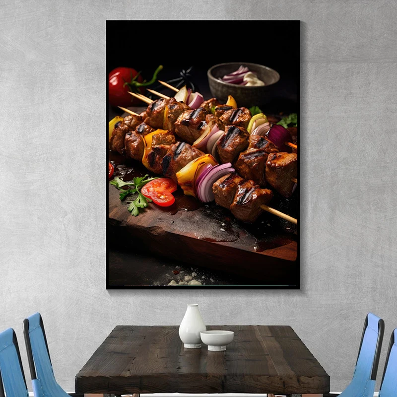 Hamburg fries poster Mexican barbecue pizza Canvas printing food poster wall art decoration painting For Home Room decoration