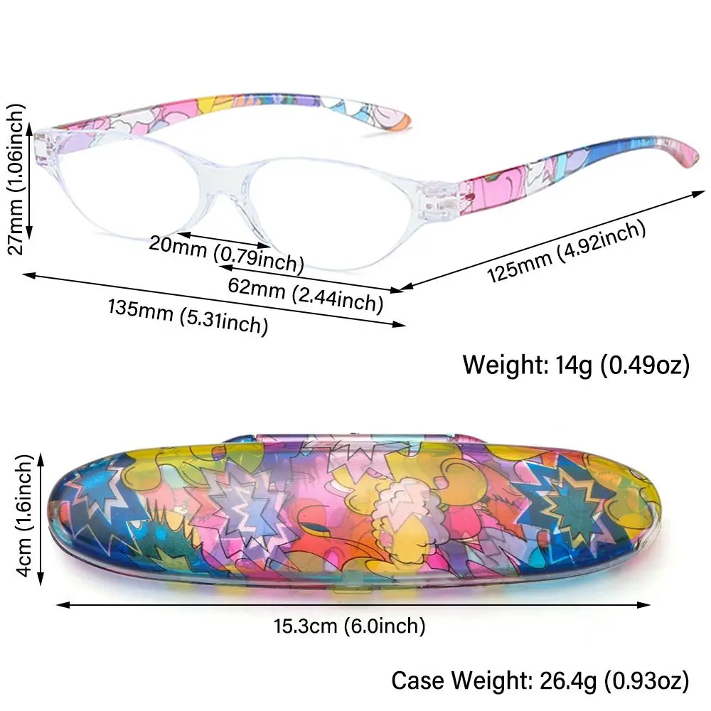 Gafas de lectura florales Vintage con caja, Mini bisagra de resorte compacta, gafas para presbicia, lectores de luz azul, moda