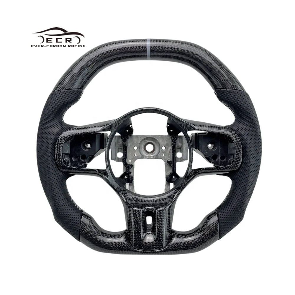 Ever-Carbon Racing ECR Custom Design Flat Bottom Carbon Fiber Steering Wheel Lancer EVO 10 Steering Wheel