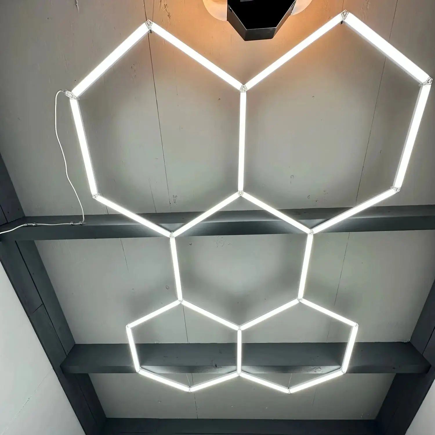 Garage Light Hexagon Lights lamp 110V-240V Led Tube Honeycomb Ceiling Lighting For Auto Car Body Repair Led Workshop