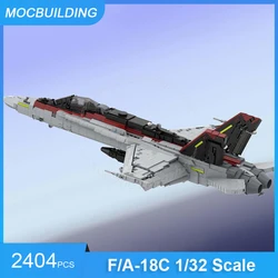 F/A-18C Aircraft 1/32 Scale Model MOC Building Blocks DIY Assemble Bricks Transportation Collection Display Toys Gifts 2404PCS