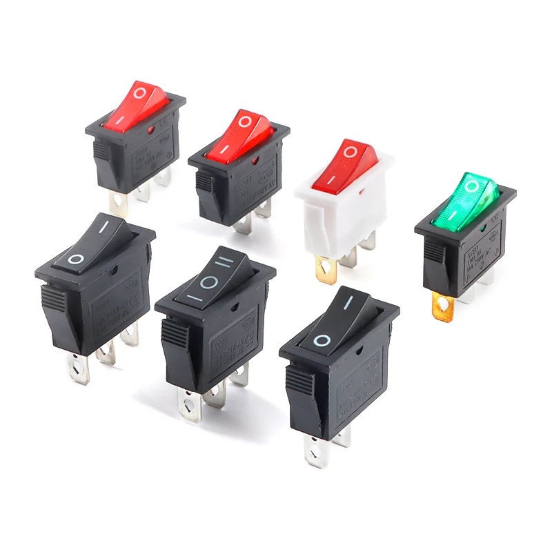 Ship/shape switch KCD3 rocker switch 2 feet 3 feet 2 gear 3 gear with light power rocker switch ON-OFF-ON 16A 250V / 20A 125V AC