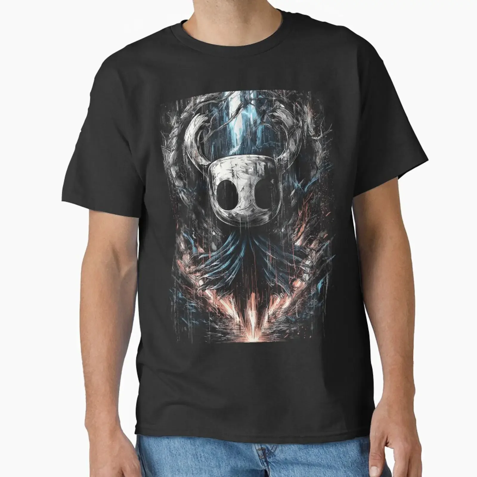 Hollow Knight Void Masked Wanderer T Shirt Design Classic vintage Washed designer clothes streetwear Unisex