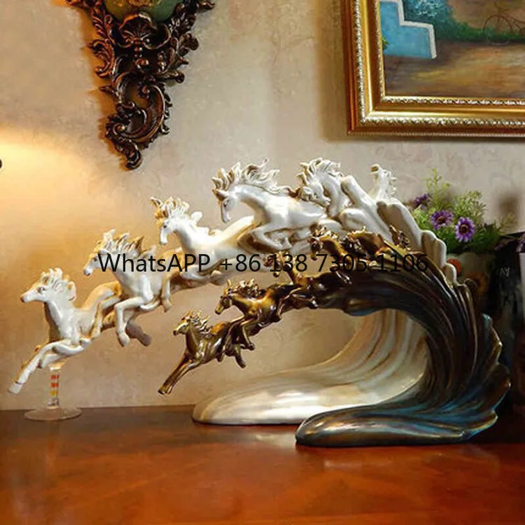 

Creative horse to successfully attract wealth ornaments resin crafts office study soft decoration gifts