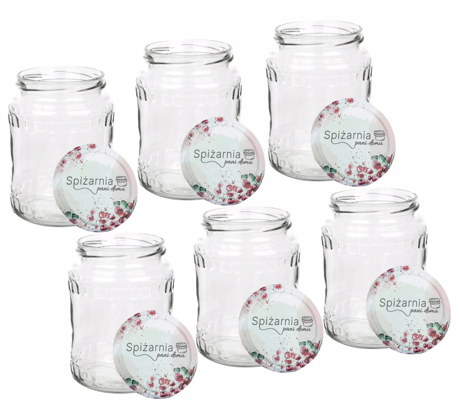 Glazen weckpotten met schroefdeksels 720ml 6 stuks