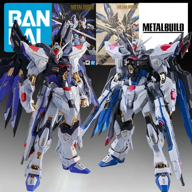 Bandai Original METAL BUILD Strike Freedom Gundam & Soul Blue Ver. Anime Action Figures Toy for Christmas Gift Collectible Model