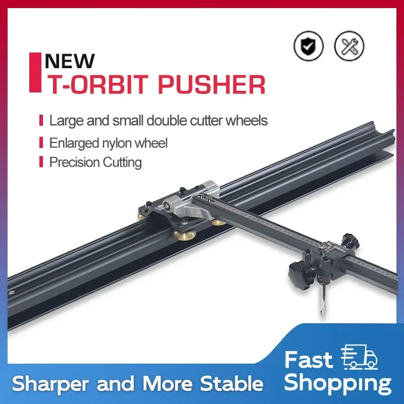 2024 New T-shaped Track Manual Push Knife High-precision Tile Cutting Rock Plate Double-knife Wheel Scraper with Breaking Pliers
