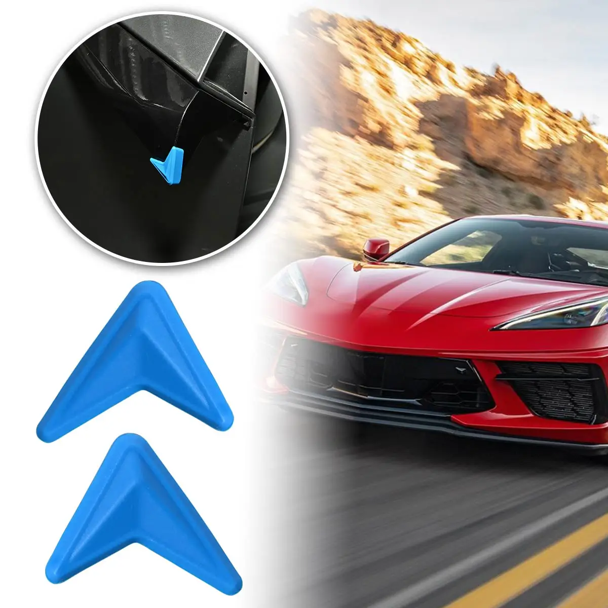 2 قطعة أغطية مصد الباب منصات حماية الحرس المطاط الأزرق اكسسوارات السيارات الخارجية ل كورفيت C8 2020 2021 2022 2023 2024 #3