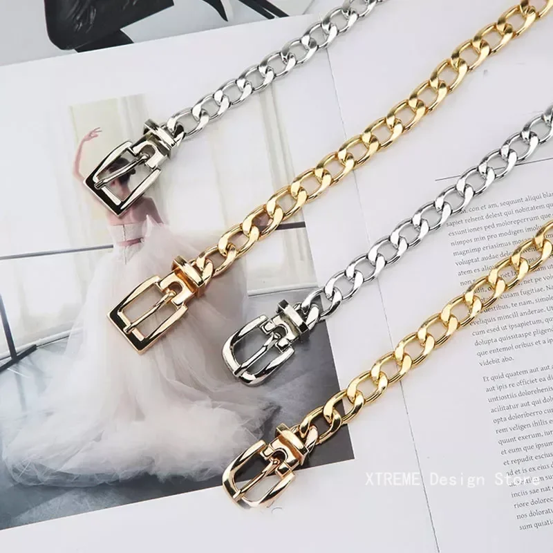 Punk Metal Frauen Gürtel Kette Gold Silber Taille Kette Kleid Jeans Gürtel Mädchen Dame Bund Gürtel für Frauen Body Chain Drops hip