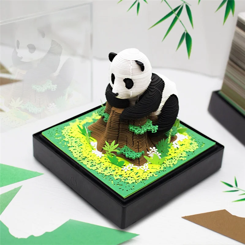 Sensitive Paper Carving Art With Light Time Piece Calendar 2024 For DIY Gifts Desktop Decoration