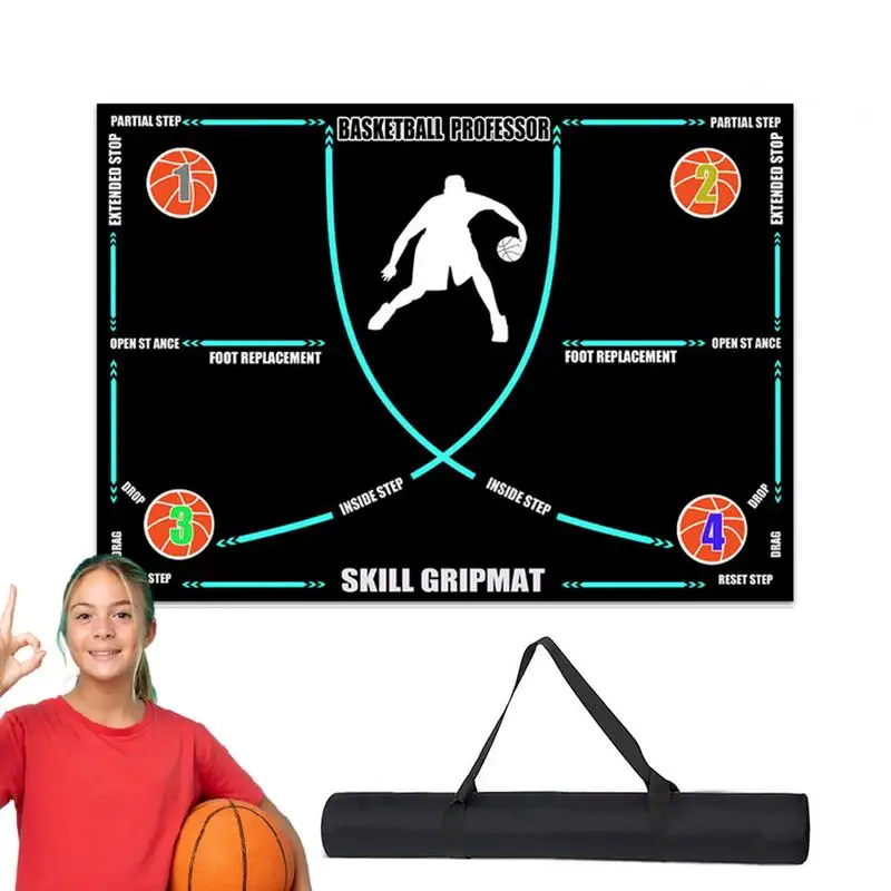 

Basketball Dribbling Mat Rubber Anti-Skid Basketball Corner Field Silent Shock Absorbing Training Mat Portable For Home Training