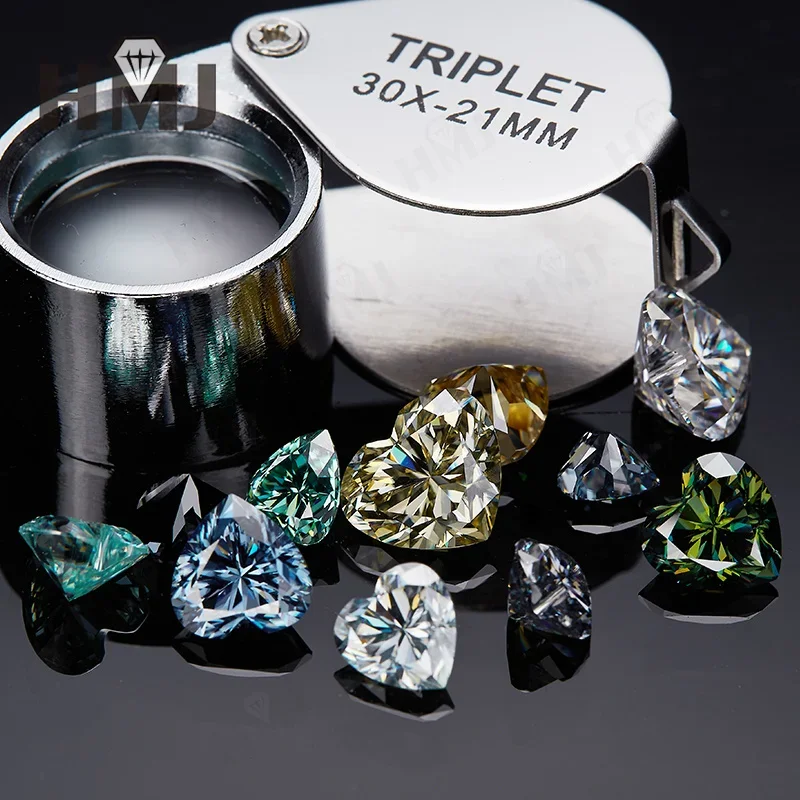 Moissanit Loser Stein Herzschliff D-Farbe VVS1 Reinheit mit Gutachten, bestanden Diamanttester, Schmuckherstellung für Ringe und Ohrringe, Großhandel – Detail 7