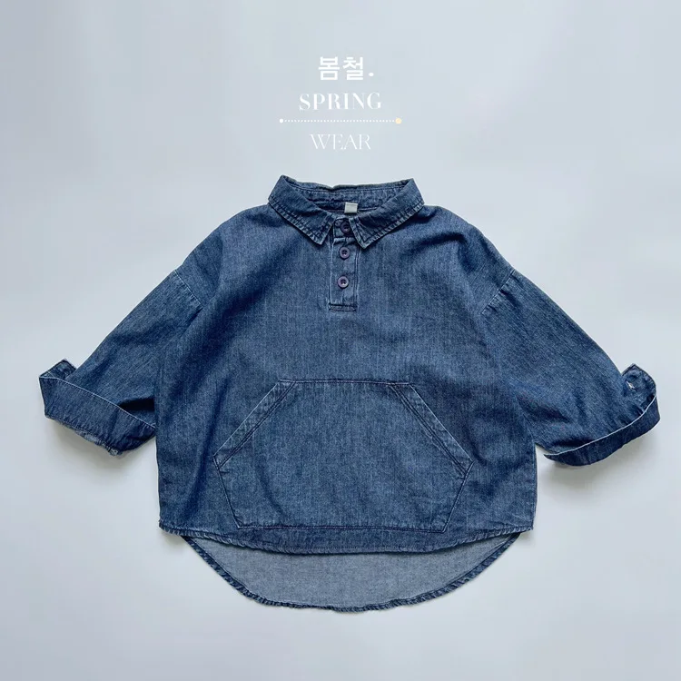 RAISE Frühling Herbst Koreanische Kinder Jungen Denim Hemd Pullover Solide Große Tasche Babys Jungen Hemd Westlichen stil Kleinkind Jungen tops – Detail 13