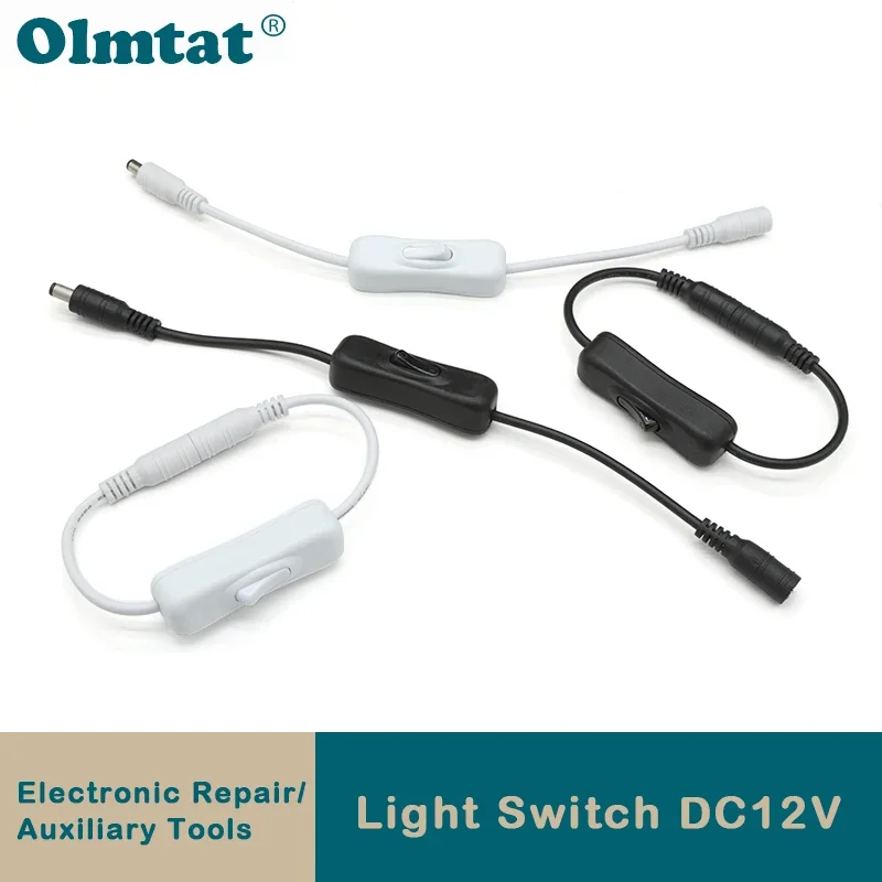 1/5/10Pcs Light Switch DC 12V Male And Female Power Cord DC Connector 304 Switch 5V 12V 24V LED Light Bar