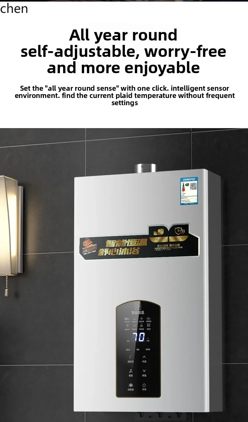 Calentador de agua a gas, calentador de agua de carbón de gas licuado de temperatura constante de gas natural para el hogar