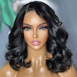 Pre-Styled Body Wave Short Bob Wig 13X4 Transparent HD Lace Front Human Hair Wigs Brazilian Pre Plucked Pre Cut Wear and Go Wigs