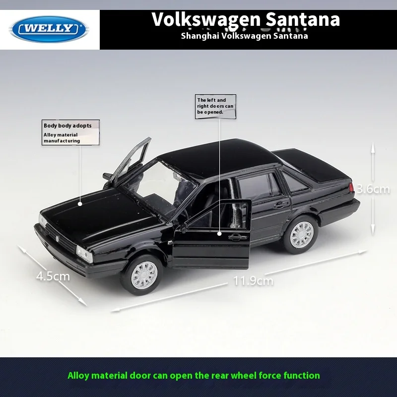 Volkswagen Santana (Pu Sang) simulation alloy car Willie WELLY1:36 double-door model pull-back car collection toy gifts