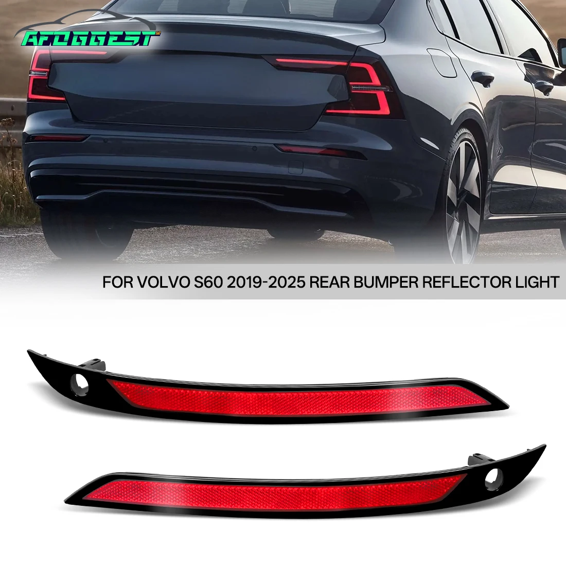 For Volvo S60 2019 2020 2021 2022 2023 2024 2025 Rear Bumper Reflector Reflective Sheet Reflective No Bulb 32337874 32337875