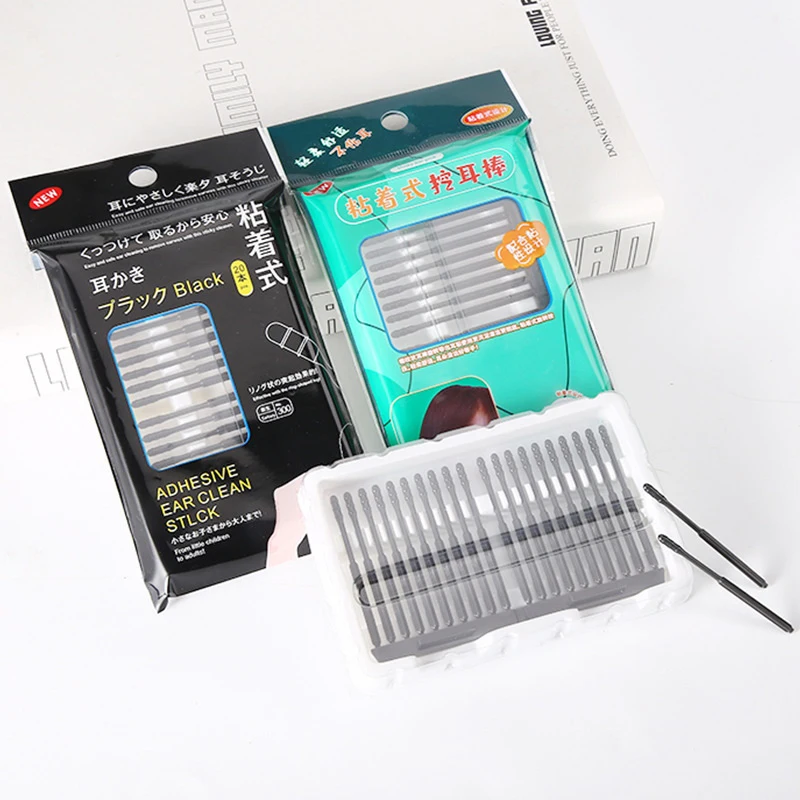 20Pcs/Bag Portable Disposable Sticky Ear Swabs Pick Spiral Tips Wax Removal Remover Tool Kit High Quality Cleaner Stick