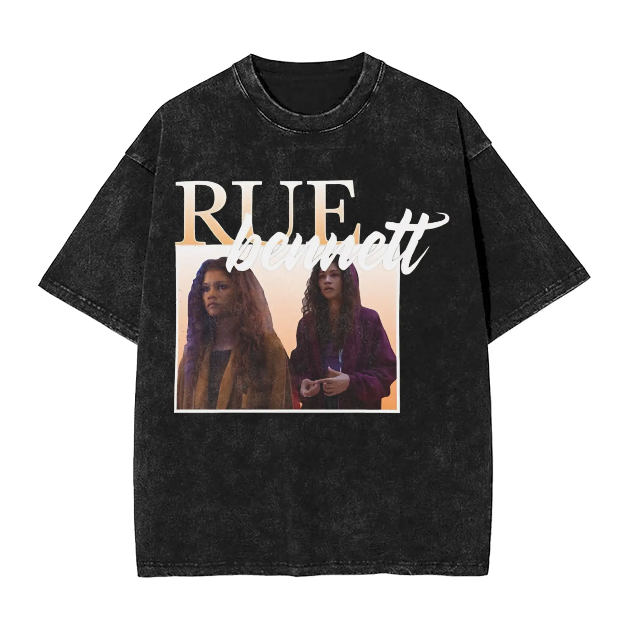 Ruby Rue Zendaya Washed T Shirt Streetwear Hip Hop Novelty T-Shirts  Tee Shirt for Men Women Short Sleeve Oversize