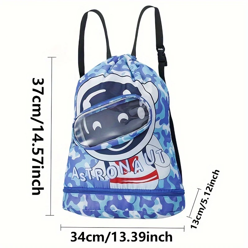 Cartoon Mädchen Badet asche neue Kinder rucksack nass trocken Trennungs taschen Jungen Wasch beutel wasserdichte Aufbewahrung Schulter packungen