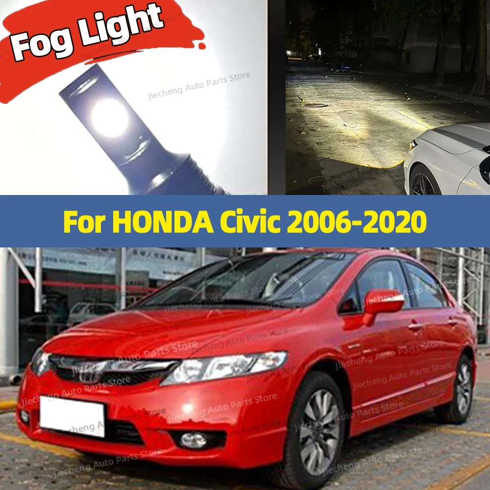 

LED Car Fog Lights Bulbs 25000LM Super Bright Fog Lamps For HONDA Civic 2006-2020 2008 2009 2010 201 2012 2013 2014 2015 2016