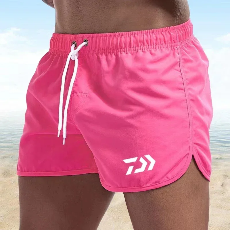 2024 Summer Men's Beach Pants New Casual Shorts Swimming Surfing Skateboarding Fitness Breathable Sweat-Absorbing Campus Couple