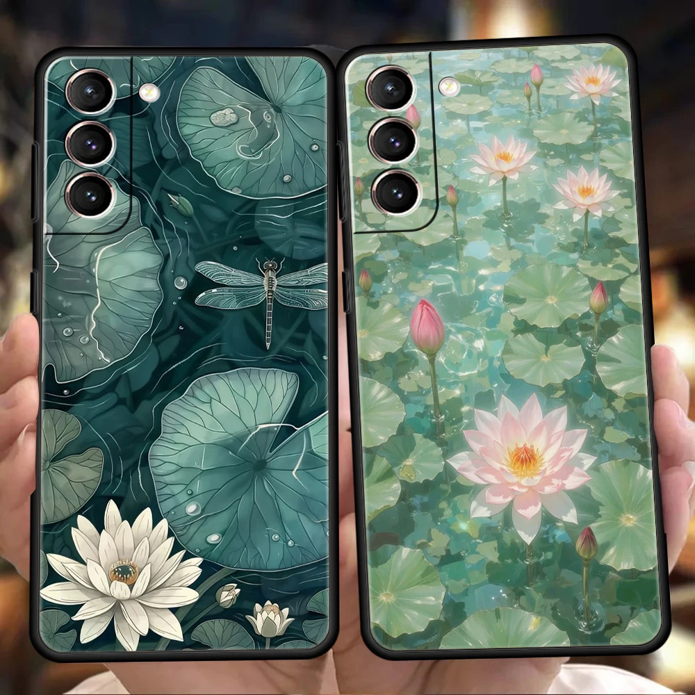 Plant Lotus Phone Case for Samsung Galaxy S26 S25 S24 S23 S22 S20 Ultra S25Edge S25 S24 S23 S21 FE Plus Cover Capas Present Bags