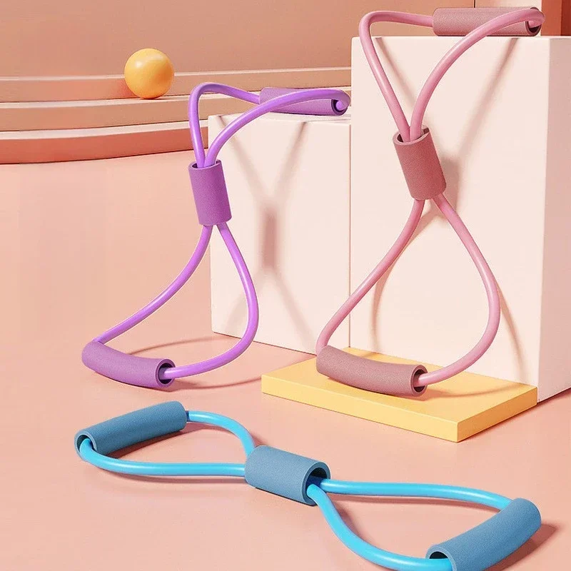 8-förmiges Widerstandsband für Rücken- und Brusttraining, elastisches Yogaband, Fitnessgerät für Frauen, robust