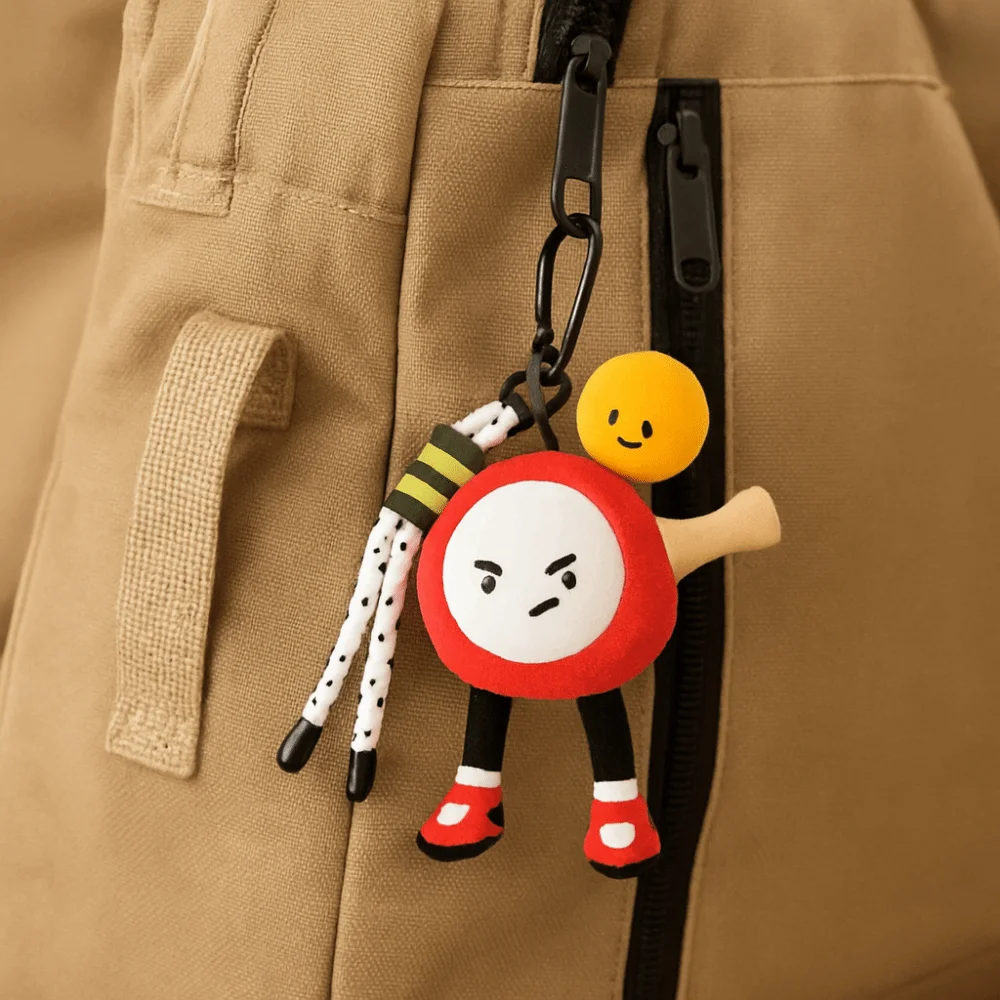 PP Cotton Plush Table Tennis Plush Toy Collection Comfortable Table Tennis Doll Pendant Hanging Fluffy Sports Plush Keychain