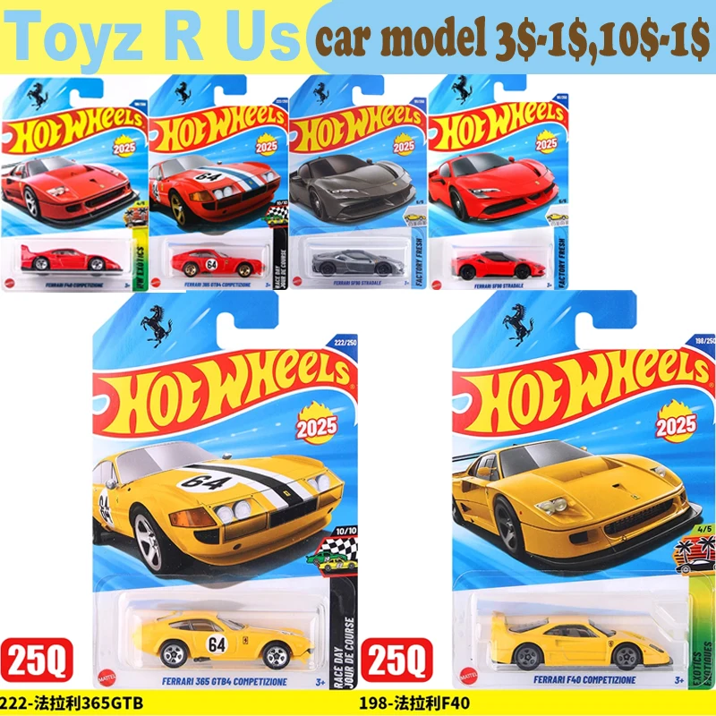 Original hot wheels carro ferrari 365 gbt4 f40 sf90 brinquedos para meninos 1/64 diecast veículo competição coleção presente de aniversário 2025q