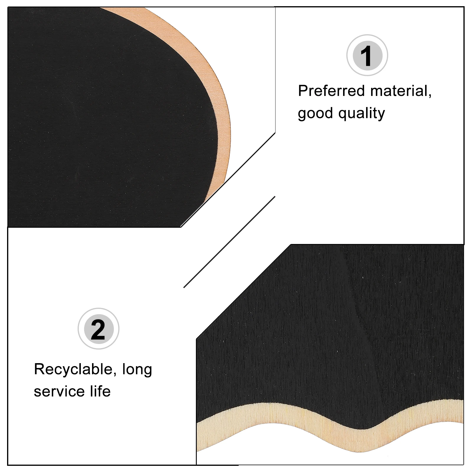 

3pcs Heart Shaped Wooden Mini Blackboard Portable Erasable Writing Board For Coffee Bar Office Message Memo Bulletin Shopping