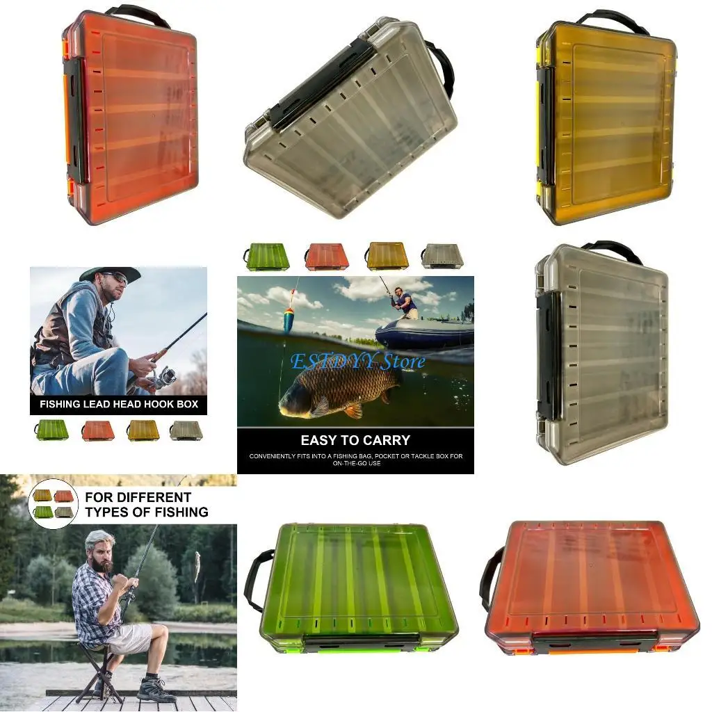 

G6DE Double Side Tackle Carrying Case Large Clear Fishing Lures Storage Waterproof