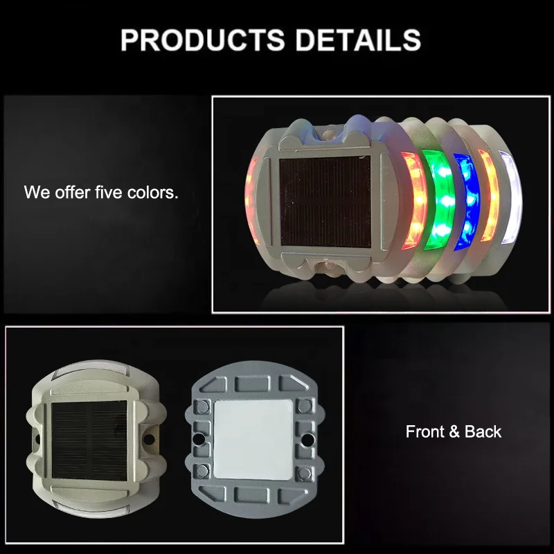 IP68 waterdichte LED op zonne-energie Road Stud Light Road reflecterend grondlicht waarschuwingslampje hoefijzervorm verkeerslamp