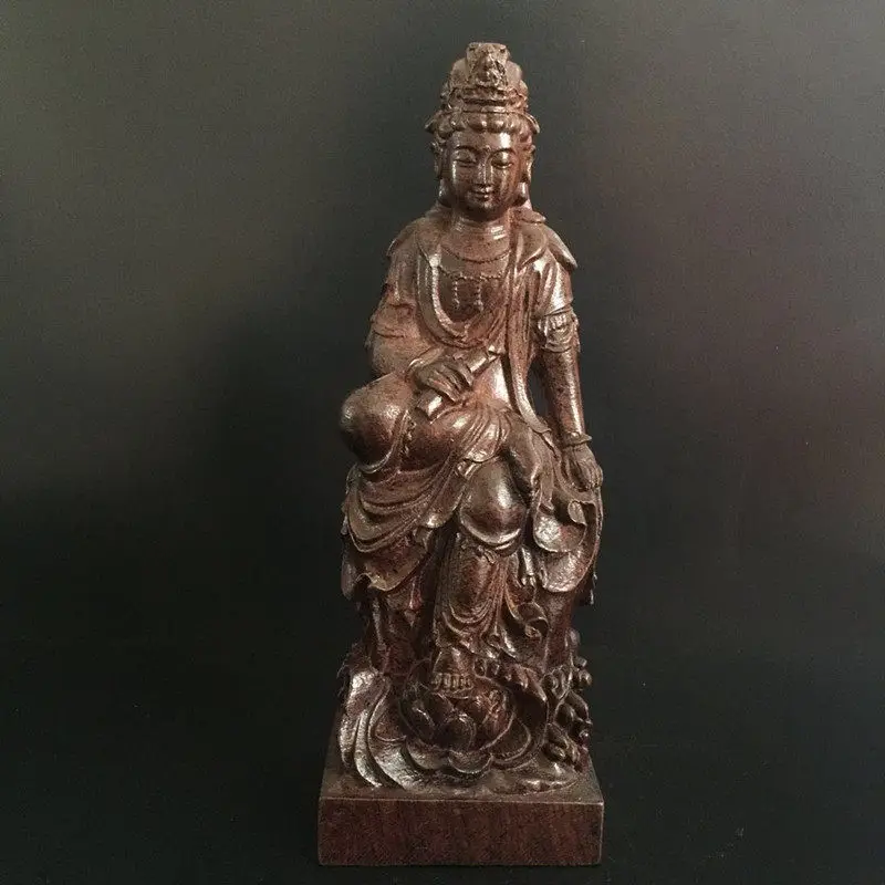 Hand-Cast Premium Metal Guanyin Bodhisattva Statue - 8.7