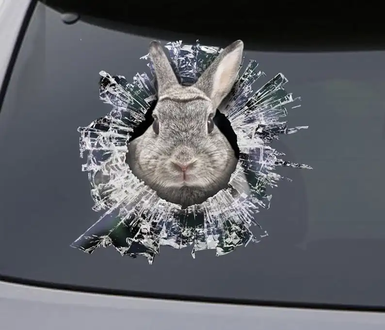 STICKER, Rabbit window sticker, car sticker, Rabbit car decal