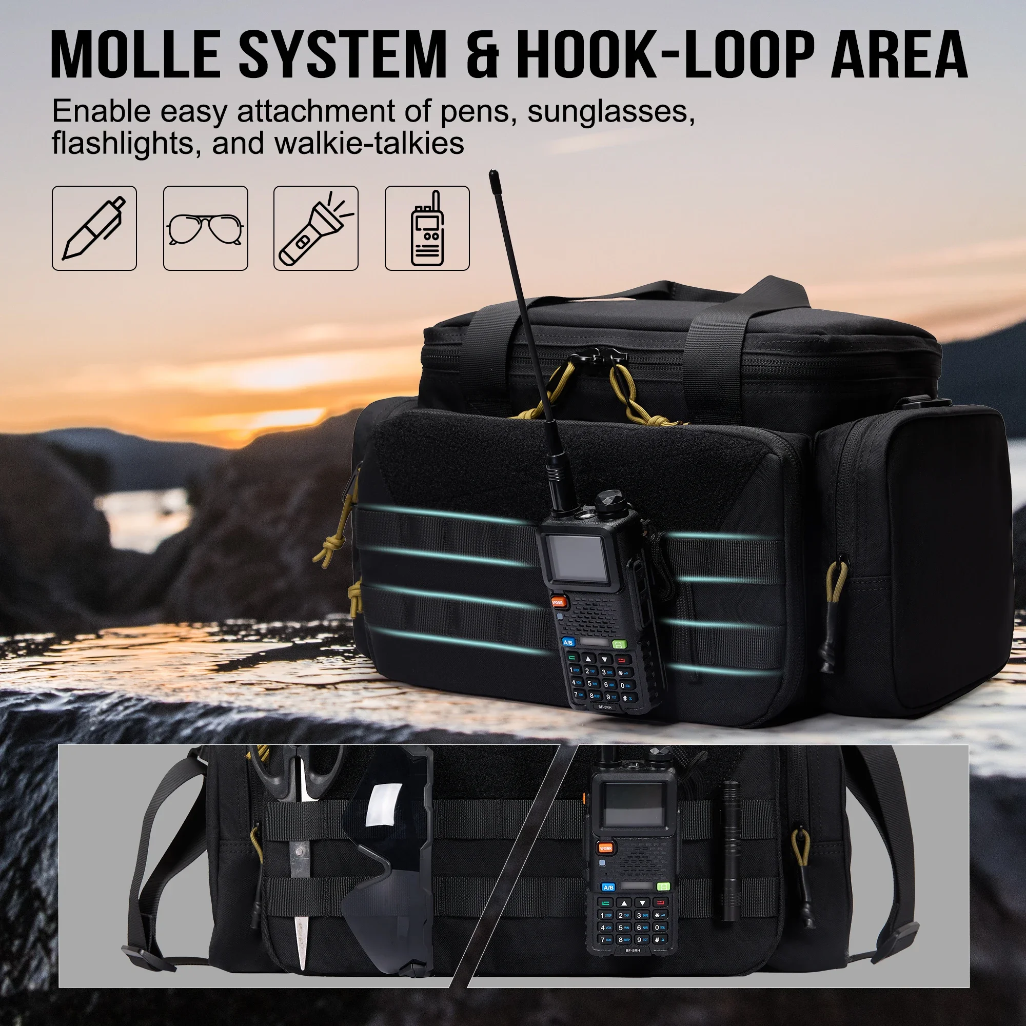 ONETIGRIS Bolsa táctica para pistola con divisores extraíbles de lona - imagen 5